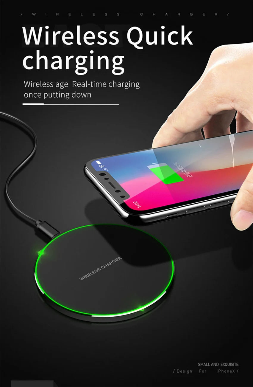 Fast Wireless Charger Pad for iPhone 14 13 16 15 Pro Max Samsung Galaxy S22 S21 S23 S10 S9 Xiaomi Wireless Charging Station