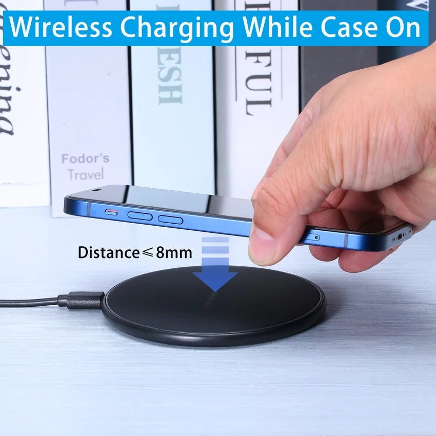 Fast Wireless Charger Pad for iPhone 14 13 16 15 Pro Max Samsung Galaxy S22 S21 S23 S10 S9 Xiaomi Wireless Charging Station
