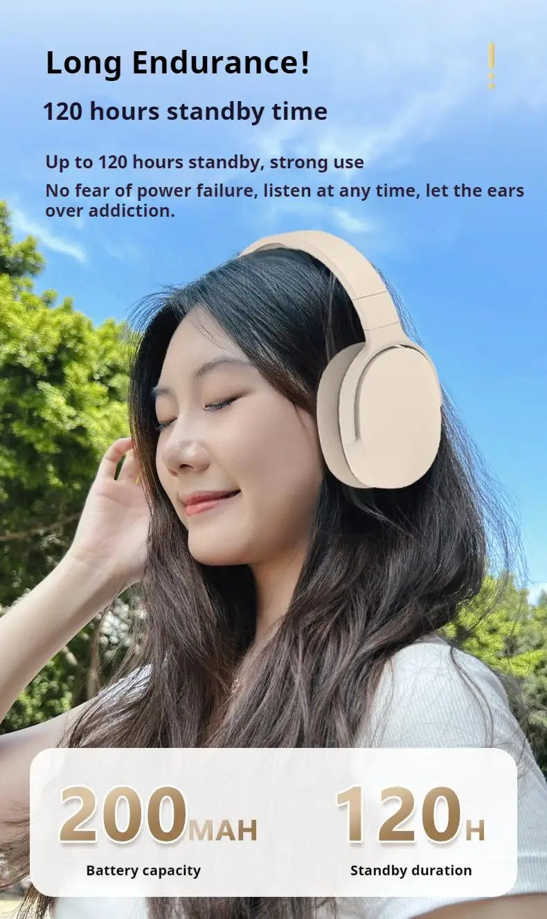 #P2961 Wireless Bluetooth 5.3 Headphones Over Ear Hifi Stereo Headset True Sports With Earphones TF/AUX Music Player with HD Mic