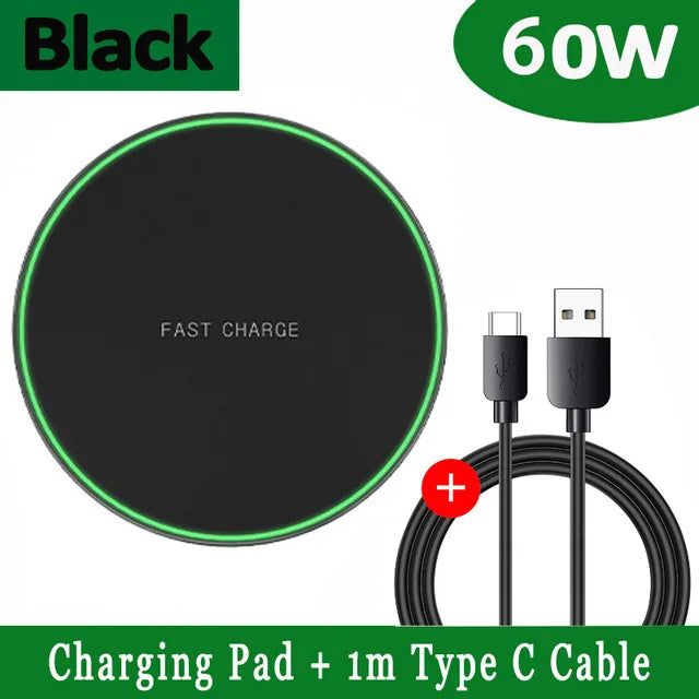 Fast Wireless Charger Pad for iPhone 14 13 16 15 Pro Max Samsung Galaxy S22 S21 S23 S10 S9 Xiaomi Wireless Charging Station