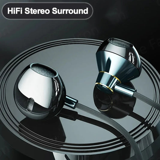 Type-C In-Ear Wired Karaoke Headphones 3.5mm Stereo Music Earbud Handfree Headset Earphones with Mic
