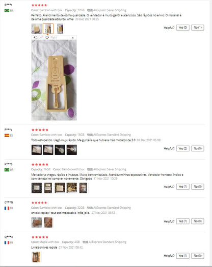 JASTER Wood Guitar USB Flash Drives 128GB Free Custom Logo Pen Drive 64GB Wooden Box Memory Stick Music Creative Wedding Gift